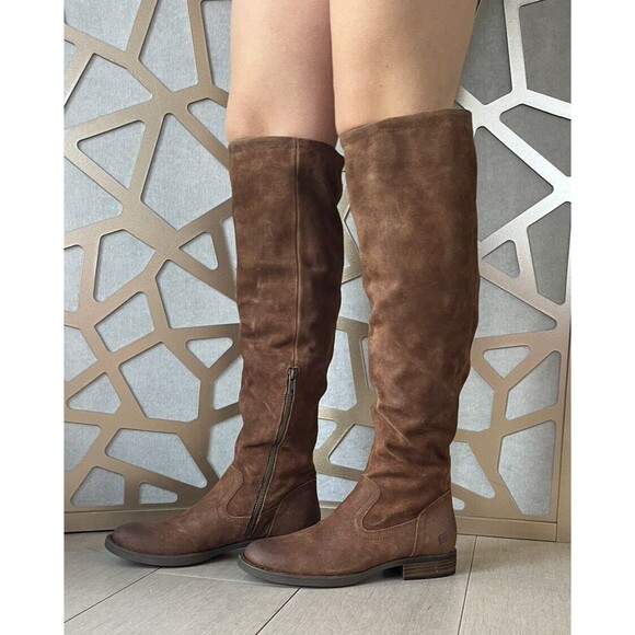 New Born Børn Britton Knee Boot Leather Low Block Heel 7.5 Women Rts260 - Picture 1 of 8